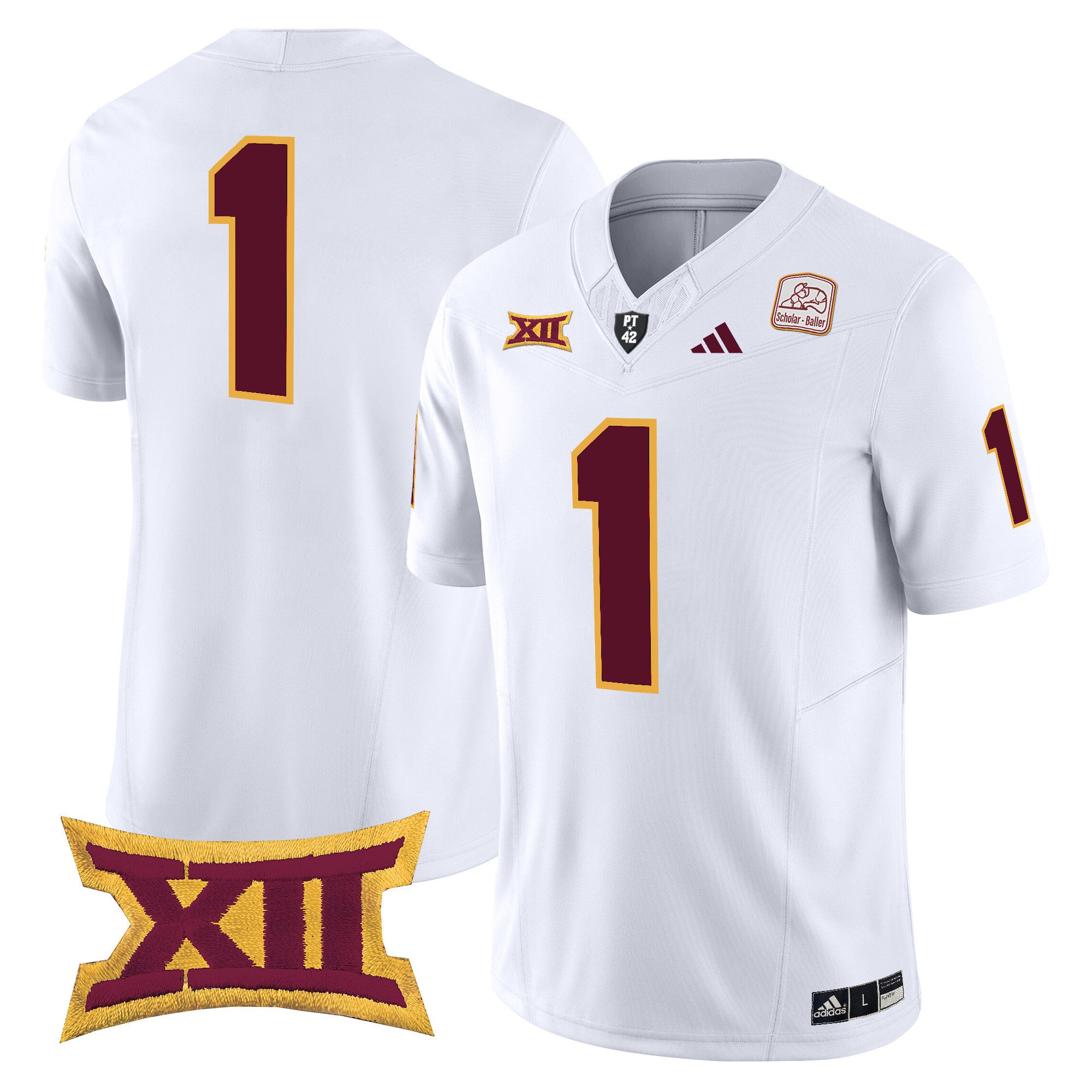 Men Arizona State Sun Devils #1 No Name White Red 2024 Vapor Limited NCAA Jersey->ncaa teams->NCAA Jersey